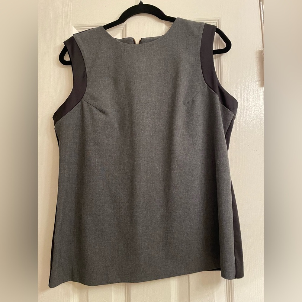 Gray and black sleeveless top